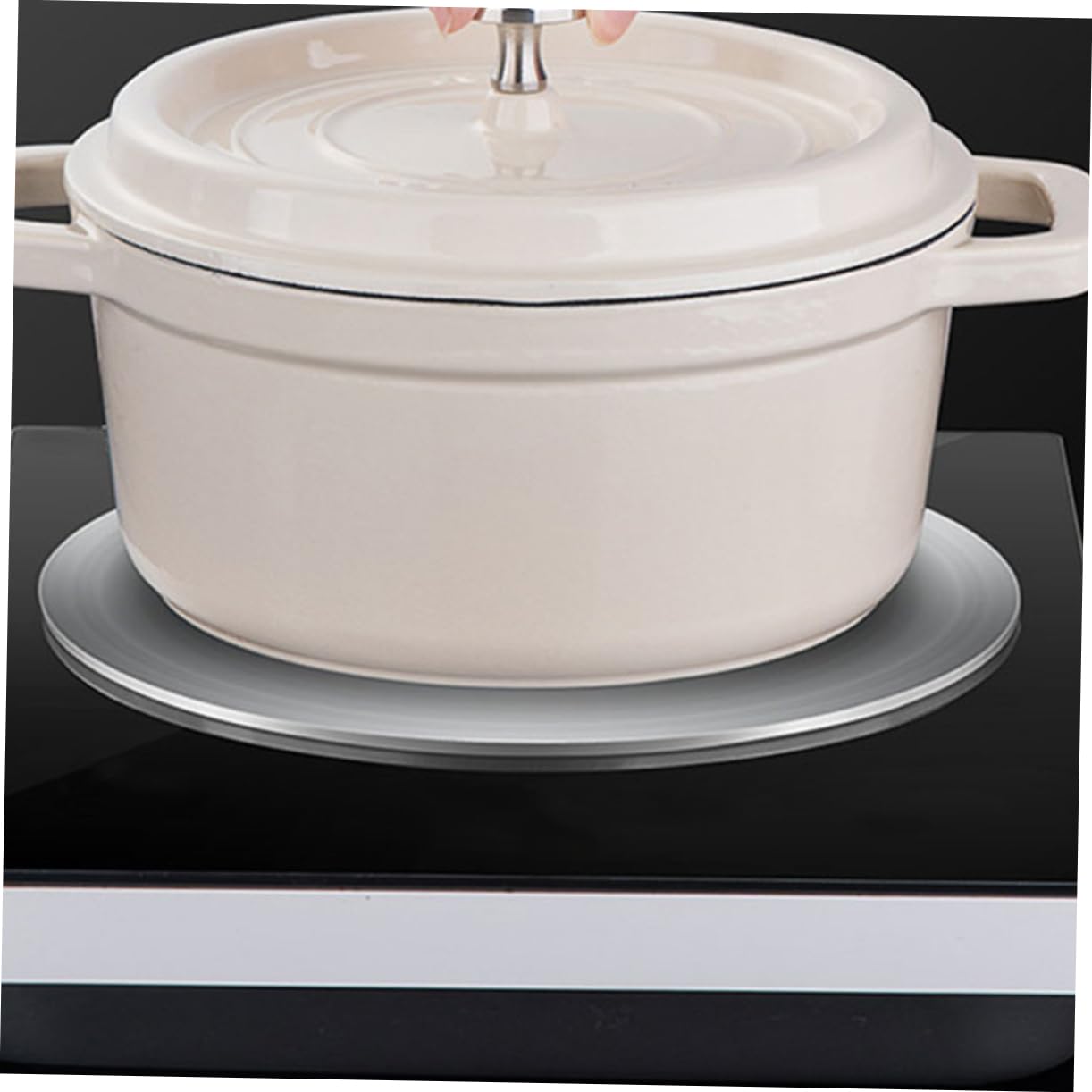 Difusor de Calor para Cocina de Gas E Inducción de Acero Inoxidable, 9,45 Pulgadas, con Mango Desmontable, Distribuye el Calor de Forma Uniforme
