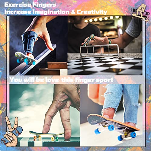 Aestheticism Finger Skateboards Kit 11 Pcs, Finger Boards For Kids, Fingerboard Ramps Toys Set With Skateboards, Ramps, Led Skateboard, Screwdriver - Bigger Skateboard Ramp For Finger Board Training #TOP5