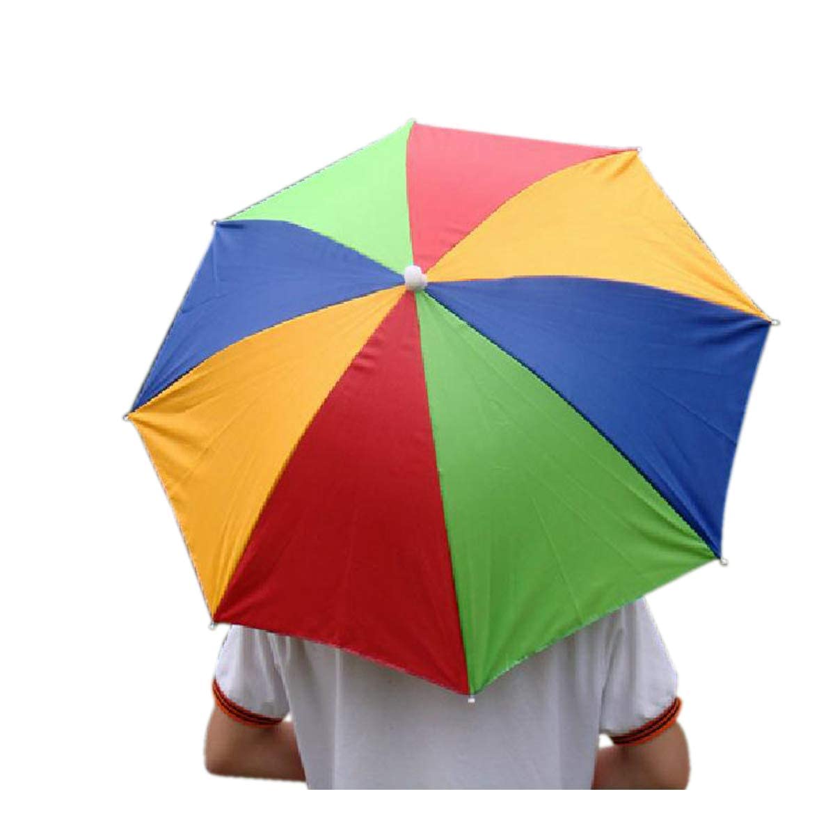Rainbow Hand Free Cap Umbrella for Kids and Adults for Rainy and Summer Season, Pack of 1-image-28
