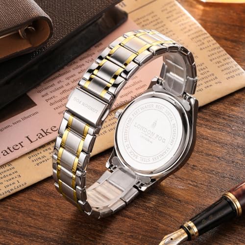 Image of London Fog Carnaby Collection Analog Watch for Men with Round Dial, Day & Date Display, Quartz Movement, Stainless Steel Strap & Water Resistant - LFM10008