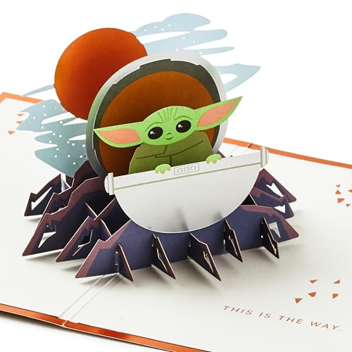 Hallmark Star Wars Pop Up Birthday or Congratulations Card (Baby Yoda) May the 4th, Signature Paper Wonder 3D Card