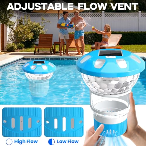 Diffuseur chlore piscine lumineux solaire à débit réglable KingSom - 5