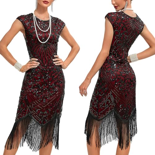 Robe de soirée sans manches style cocktail rétro chic avec pompons et détails plissés - 2
