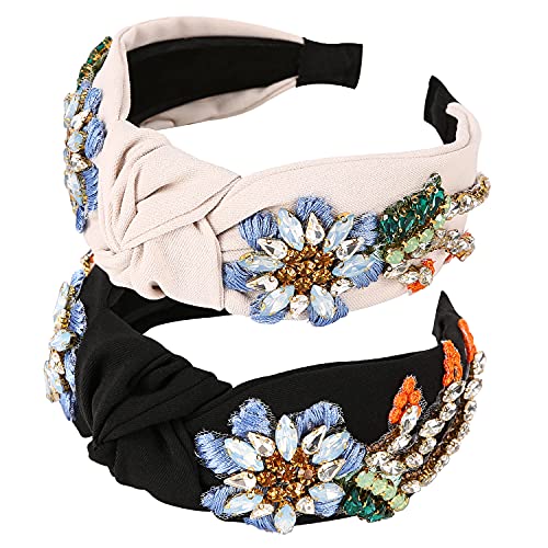 Qianxuan Rhinestone Crystal Headband For Women Handmade Jewelry Girls Hair Accessories Diamond Fashion Headbands Girl Handmade Beaded Glitter Flower Hairbands #TOP6