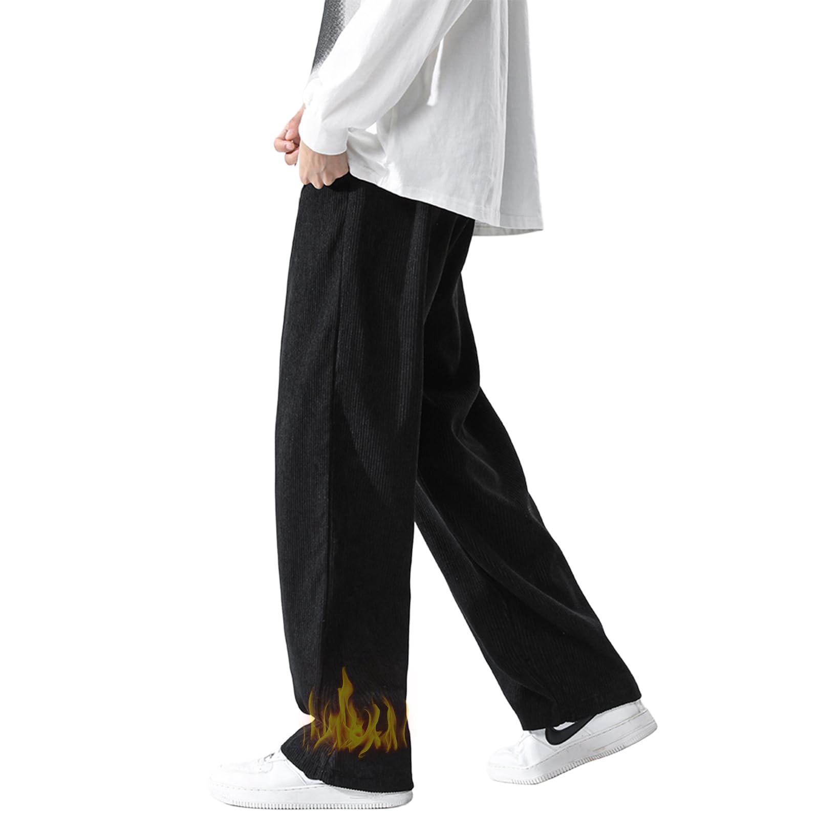 【58%OFF】【999円】 OkYiLi メンズ コーデュロイ 裏起毛 ロングパンツ