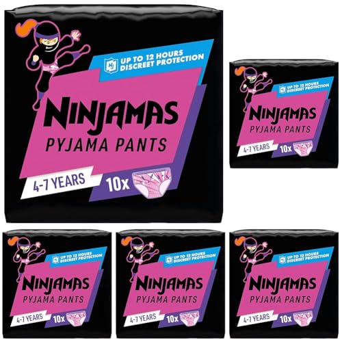 Ninjamas Absorbierende Nachthöschen Für Mädchen, 10 Pyjamahöschen, 4-7...