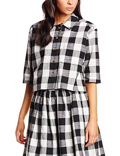 Pepaloves Crop Jacket Black/White, Chaqueta Corta para Mujer, Multi(Black/White), S