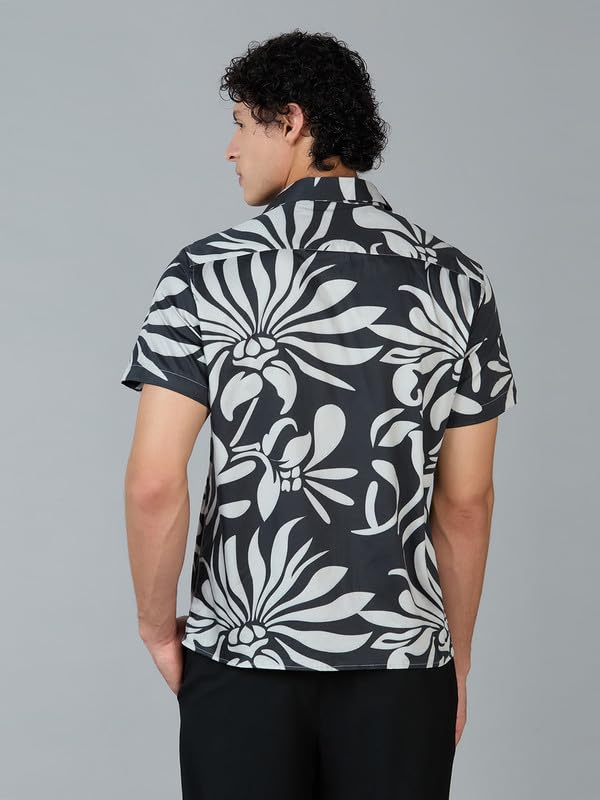 Image of MARK & ALBERT Men's 100% Cotton Printed Half Sleeves Regular Fit Shirt for Men