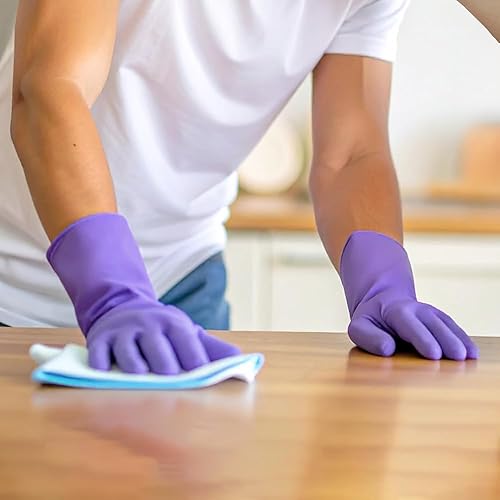 Miniatura 4 de Guantes de goma para lavavajillas y hogar, sin olor, ajuste cómodo, reutilizables, antideslizantes, fabricados en Corea (5 pares)