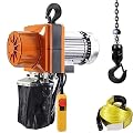 VEVOR Electric Chain Hoist, 2200 lbs/1 ton Capacity, 10 ft Lifting Height, 10 ft/min Speed, 120V, Single Phase Overhead Crane with G100 Chain, 10 ft Wired Remote Control for Garage, Shop, Hotel, Home