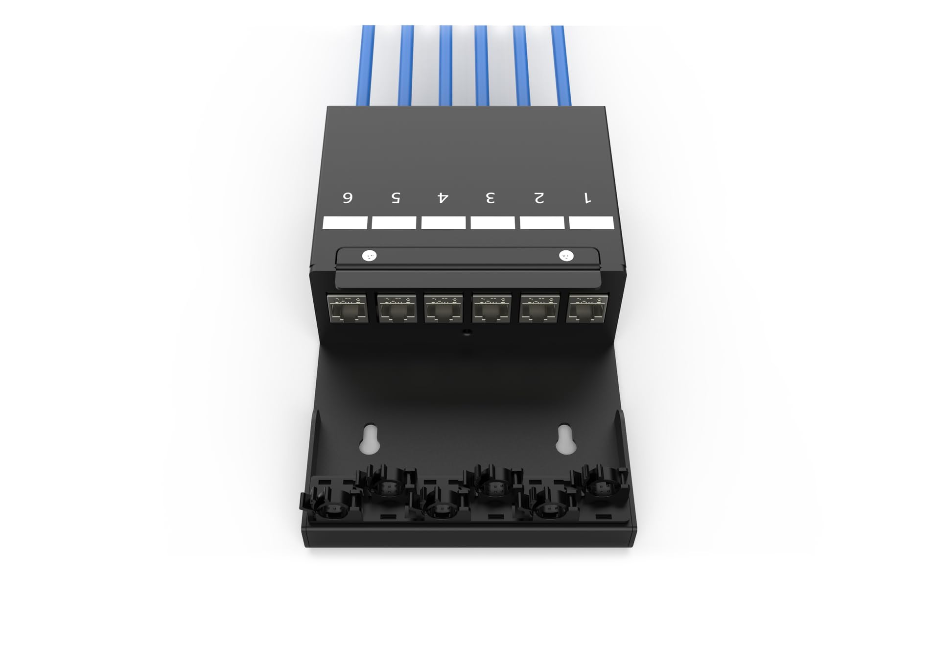 DIGITUS Caja de Punto de Consolidación - para Seis Módulos Keystone y Cables de Red - Gestor de Cables Inteligente - Grado de Protección IP20 - Montaje en Pared y Techo - Negro