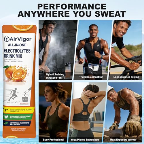 50% Off AirVigor Creatine Electrolyte Pre-Workout Powder - 20 Sticks