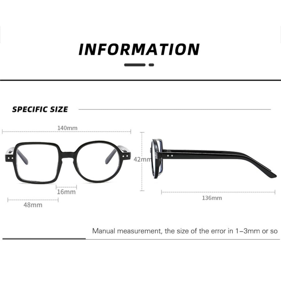 Lunettes carrées rétro pour femmes et hommes monture transparente style rond verres transparents