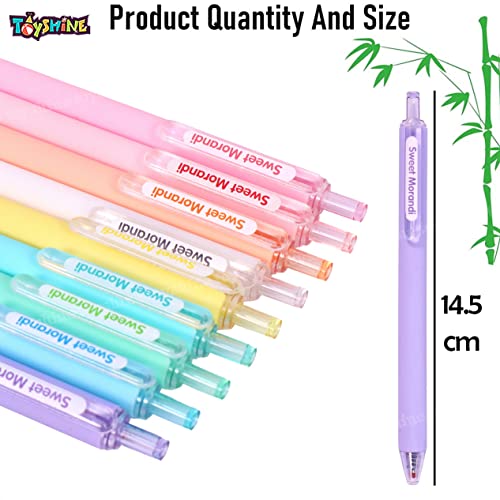Image of Toyshine Pack of 9 Colored Gel Ink Pens Medium Point (0.7mm), Comfortable Writing for Adults and Kids Writing Journal, Taking Notes, Drawing at School Office Home