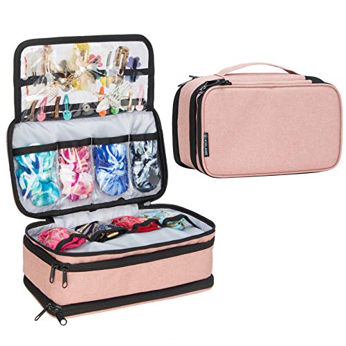 Bolsa de armazenamento de acessórios de cabelo para meninas, suporte de tiaras macias, presilhas, laços, laços de cabelo, alfinetes, bolsa de armazenamento de clipes para meninas, bolsa de viagem para