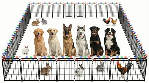 Image of Dog Fence Outdoor for Yard 32 Panels 40'' Rustproof Metal Dog Playpen