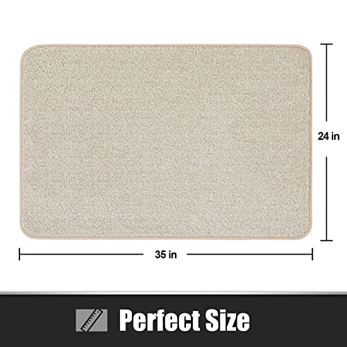 Treetone Dirt Trapper Front Back Door Mat, Stain And Fade Resistant, Non-Slip Low-Profile Floor Mats, Absorbent, Easy Clean Patio Entrance Doormat, 24" X 35", Camel #TOP1