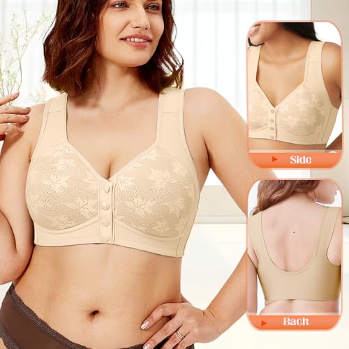 Daisy Bra for Seniors, 2025 Daisy Bras for Older Women, Breathable Front Closure No Underwire Comfort Wireless Bras2