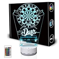 CoolGift Mart Light Up Dart Stand, 16 Farben wechselnde Lichter Acryl Dart Halter mit Fernbedienung, Geburtstag Weihnachten Geschenke für Männer Spieler oder Darts Enthusiasten