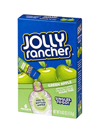 Jolly Rancher Singles-To-Go Sugar Free Green Apple Drink Mix, 6-ct (Pack of 6)