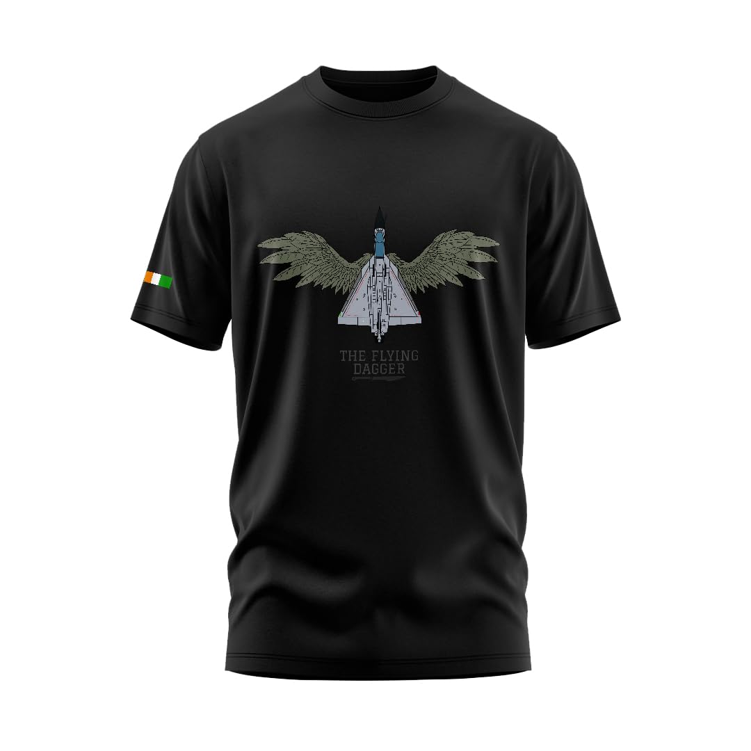 Aero ArmourTejas The Flying Dagger Printed Cotton T-Shirt | Half Sleeve | Regular Fit | Zero Shrinkage | Round Neck