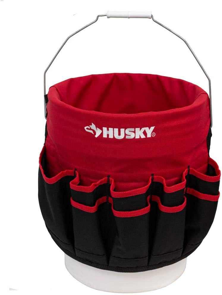 12 in. Rectangular Tool Bag with Lid - Red/Black
