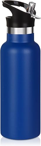 Volhoply Botella de agua aislada de 17 onzas para niños, botellas de agua de acero inoxidable con tapa con pajilla, botella de agua térmica metálica Volhoply Botella de agua aislada de 17 onzas para niños, botellas de agua de acero inoxidable con tapa con pajilla, botella de agua térmica metálica