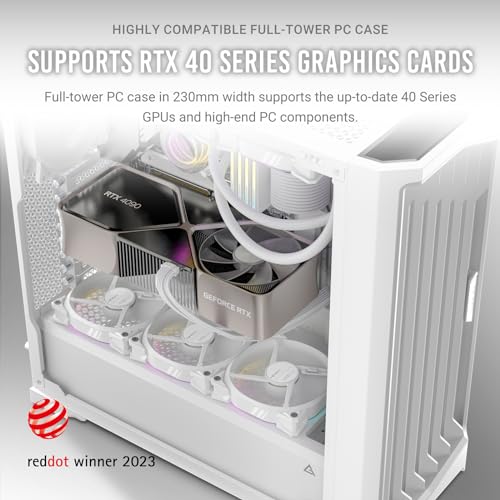Image of Antec Performance 1 FT W, RTX 40 Series GPU Support, Temp. Display, 4 x Storm T3 PWM Fans, Type-C, Dual TG Side Panels, Removable Top Fan /Radiator Bracket, Mesh Front Panel, Full-Tower E-ATX PC Case