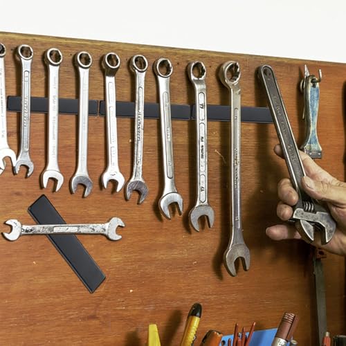 Image of MIKEDE Heavy Duty Magnets, 12 Pack Strong Neodymium Magnets Heavy Duty Bar Magnet with Double-Sided Adhesive,Powerful Small Rare Earth Magnet for Fridge, Garage,Kitchen - 2.36 x 0.39 x 0.12in