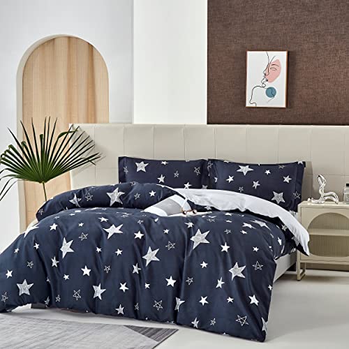 Fundas Nórdicas Cama 90CM Estampada 3 Piezas - Fundas Poliéster Nórdico 150x220cm con 1 Funda de Almohada 45x70cm y Bajera Ajustable 90x190x20cm, Patrón Moderna de Poliéster