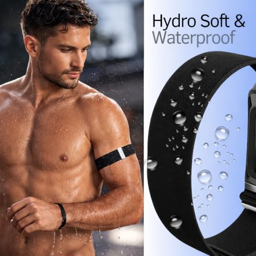 Image of Hydra Soft Bicep Strap for WHOOP 5.0 One /Peak /Life MG Band - Breathable Adjustable Waterproof Replacement Bicep Strap for WHOOP Band 5.0 - Not Compatible with Gen 4 (Grey, One /Peak)
