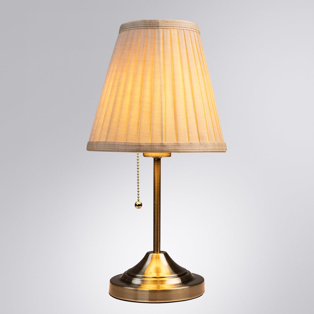 ARTE LAMP Schreibtischlampe & Tischlampe Klassische Metall-Tischleuchte für Schreibtisch, Bronze, Beige, E27, dimmbar, 22 x 22 x 42 cm