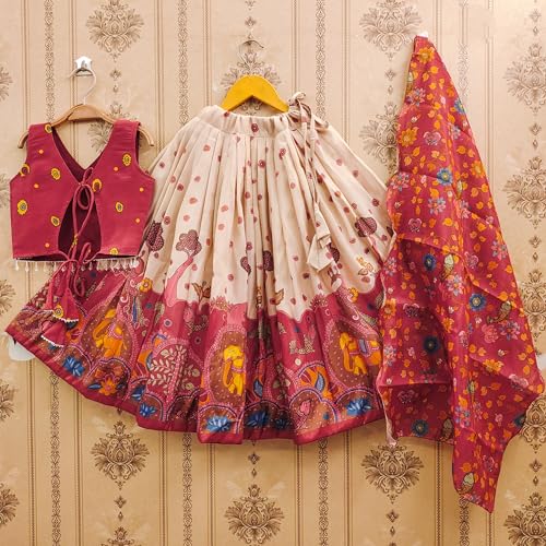Image of Girls Simar Soft Silk New Traditional Printed Readymade Lehenga Choli -Ethnic Wear Wedding Outfits (Suitable For Girls 2 To 8 Year)