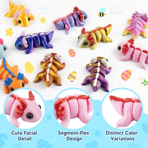 Easter Basket Stuffers: 24 Pack Prefilled Eggs with Axolotl Toys
