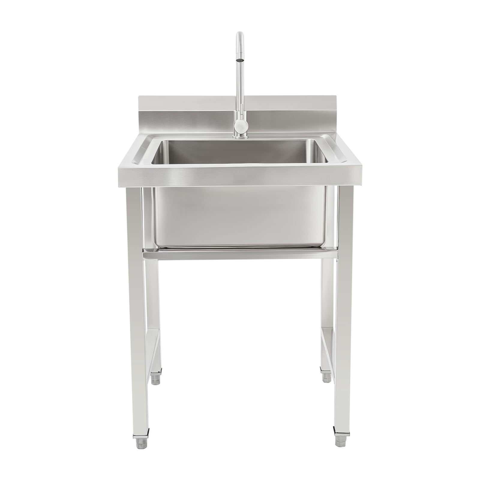 Lavello da cucina monovasca in acciaio inox con rubinetto