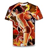 Anime Shirt 3D Print Novelty T-Shirt Fashion Short Sleeve Sports Tee for Men and Women Graphic Crew Neck Comic.Medium