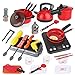 Produktbild CFO 36in1 Kochen Küche Spielzeug-Set Küche Herd mit Induktionsherd Pressure Cooker,einschließlich Töpfe und Pfannen, inderspielhaus Spielzeug für Kinder,Mädchen,Jungen,Kleinkinder Gemüse schneiden