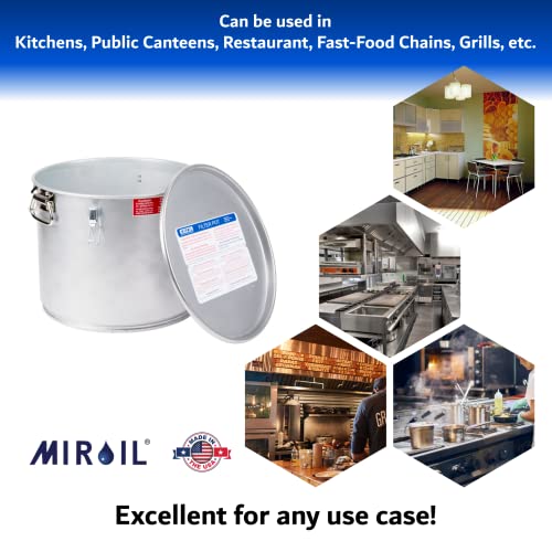 MirOil #40L - 5 Gal Grease Bucket & Oil Filter Pot For Filtering of Hot Cooking Oil, Gasket Safety Lid with Quick Lock Clips, For Fryer Capacity Up to 35 lbs