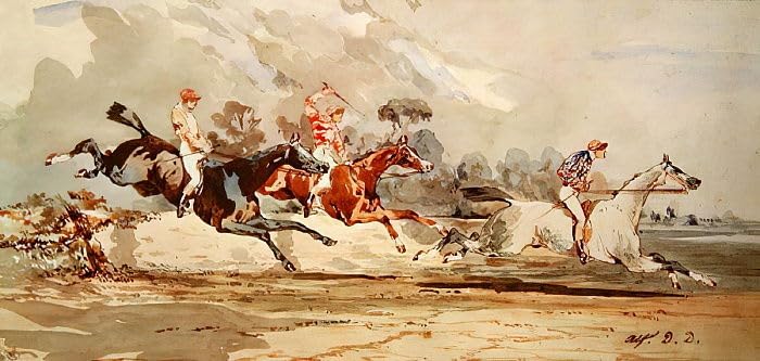 Tableaux Graffiti Art Mural la course de chevaux poster moderne de 60x90cm