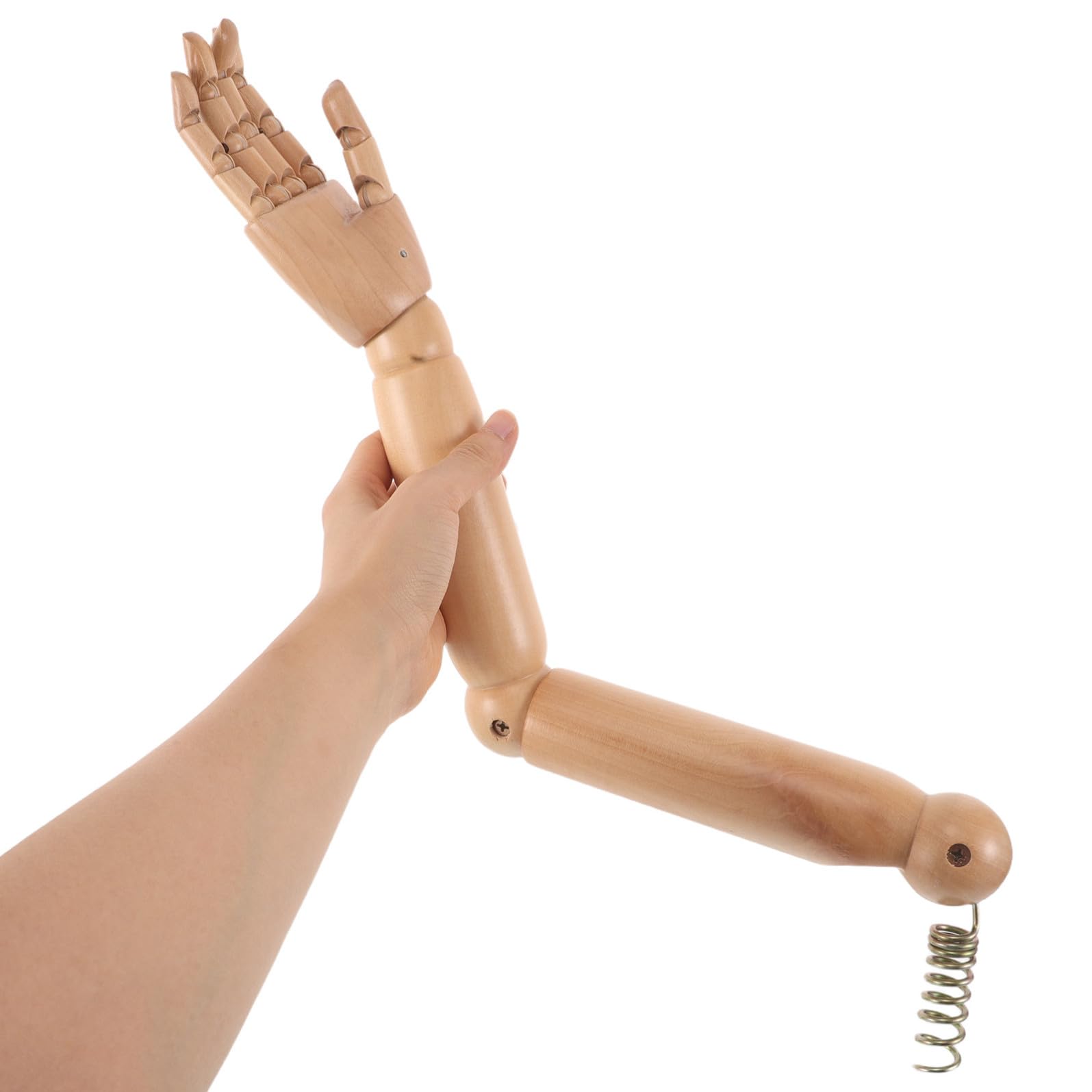 Braccia con Giunti Mobili, Set da 1 Paio in Legno Naturale Snodabili, Modello di Mano Flessibile di Manichino per Disegno Artistico, Esposizione Gioielli e Gioco Creativo