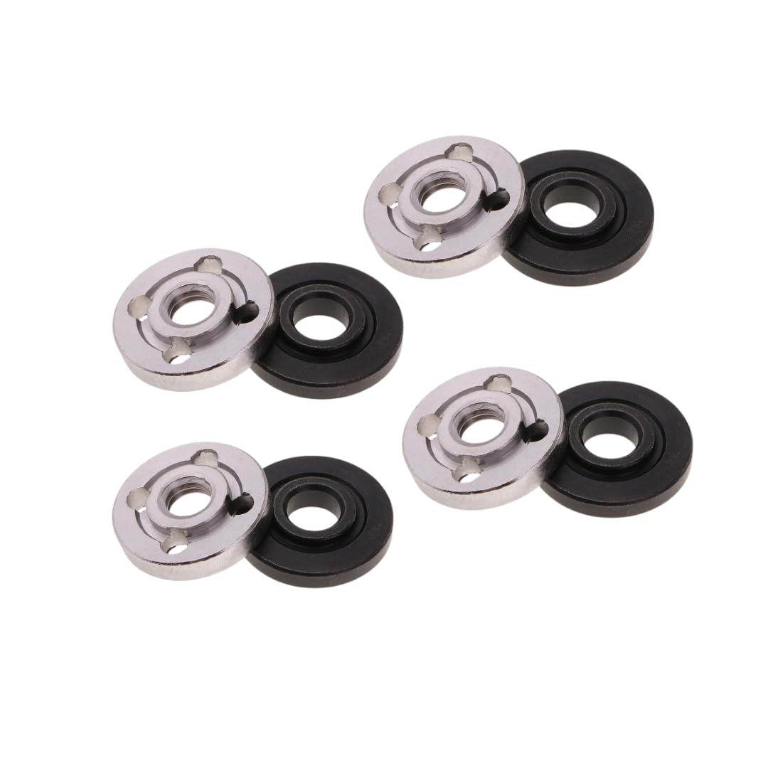 Angle Grinder Replacement Lock Flange Nut Set, 4 Pairs, Metal and Rubber Construction-image-28
