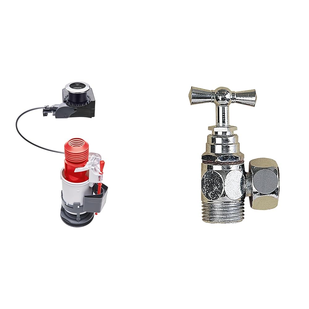 Wirquin lot de 2 : 1 mécanisme de chasse d'eau double chasse Tronic + 1 robinet d'équerre