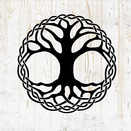 Decals Mall 6 in Celtic Tree Sticker - Tree of Life Yggdrasil Viking Norse Mythology - Vinyl Decal for Wall Car Home Bike Bottle Phone Laptop DWSV175
