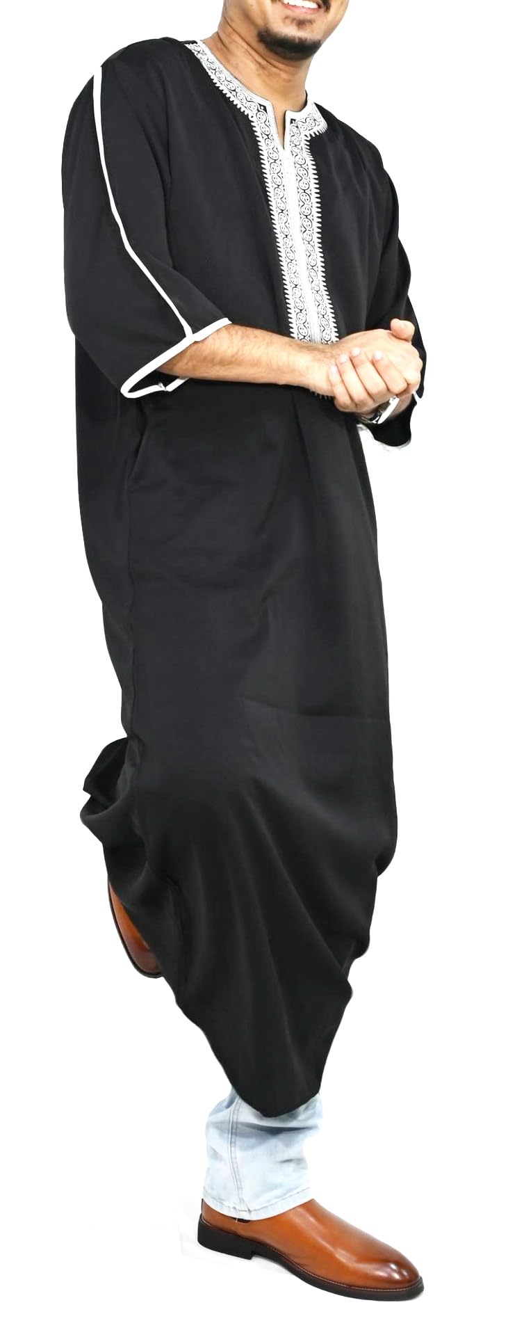 Robe Qamis Traditionnel Homme – Vêtement Musulman Caftan Djellaba Abaya