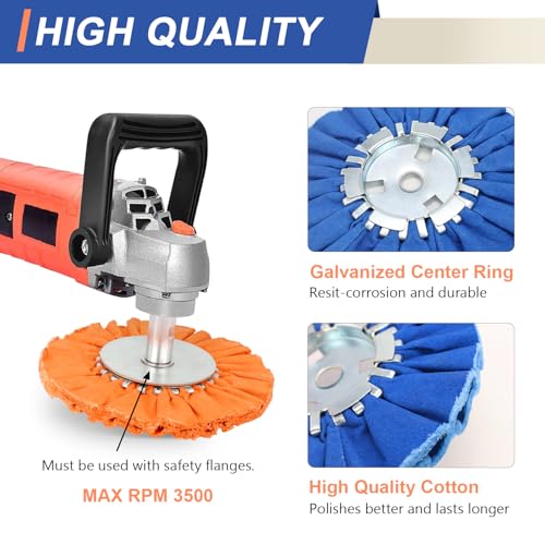 Image of 8 inch Non-Woven Airway Satin Buffing Wheel, 5 /8 inch Arbor Hole | Surface Prep Wheel for Angle Grinder, Ideal for Sanding & Polishing Aluminum, Stainless Steel - 1 PCS