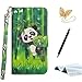 TOUCASA iPhone 6S Plus Handyhülle,iPhone 6 Plus Hülle, Brieftasche flip PU Leder ledercaseHülle Kartenfächer [3D Oberfläche] Ultra Glatte Berührung für iPhone 6S Plus/iPhone 6 Plus-（Panda）+Stylus Pen