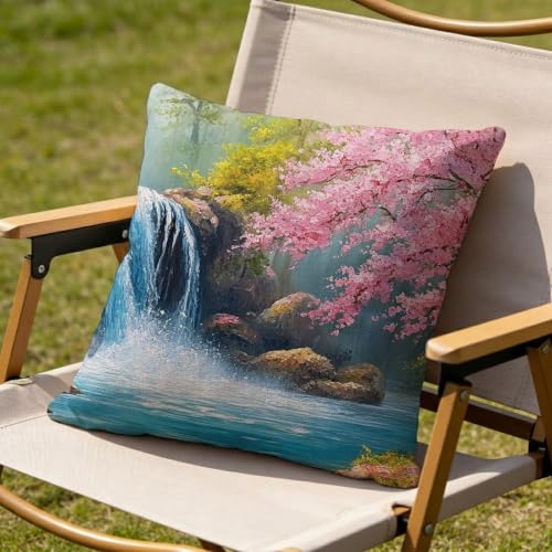 Housse de coussin extérieur imperméable 50 x 50 cm lot de 2 lin pour canapé