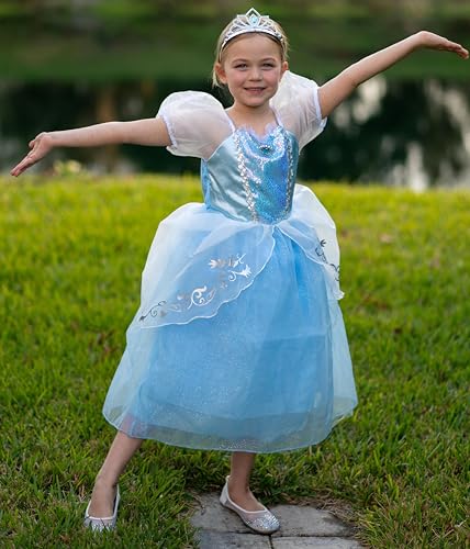 Vestido Princesa para Niñas Manga Abullonada Azul miniatura 4