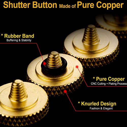 Image of Camera Shutter Button (2 Pack /Gold) Upscale and Delicate Soft Shutter Release Button