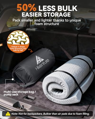 Hikenture 4-Inch Thick Self-Inflating Camping Mattress, Foam & Air Sleeping Pad for 2 Persons, 9.5 R-Value Insulated Sleeping Mat with Pump Sack - Image 7